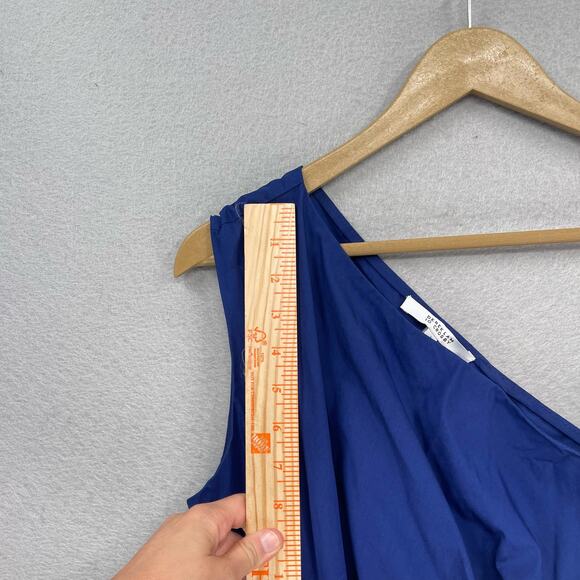 Derek Lam 10 Crosby Dress Womens 2 Blue One Shoulder Ballon Above Knee Tie Front - Picture 5 of 10